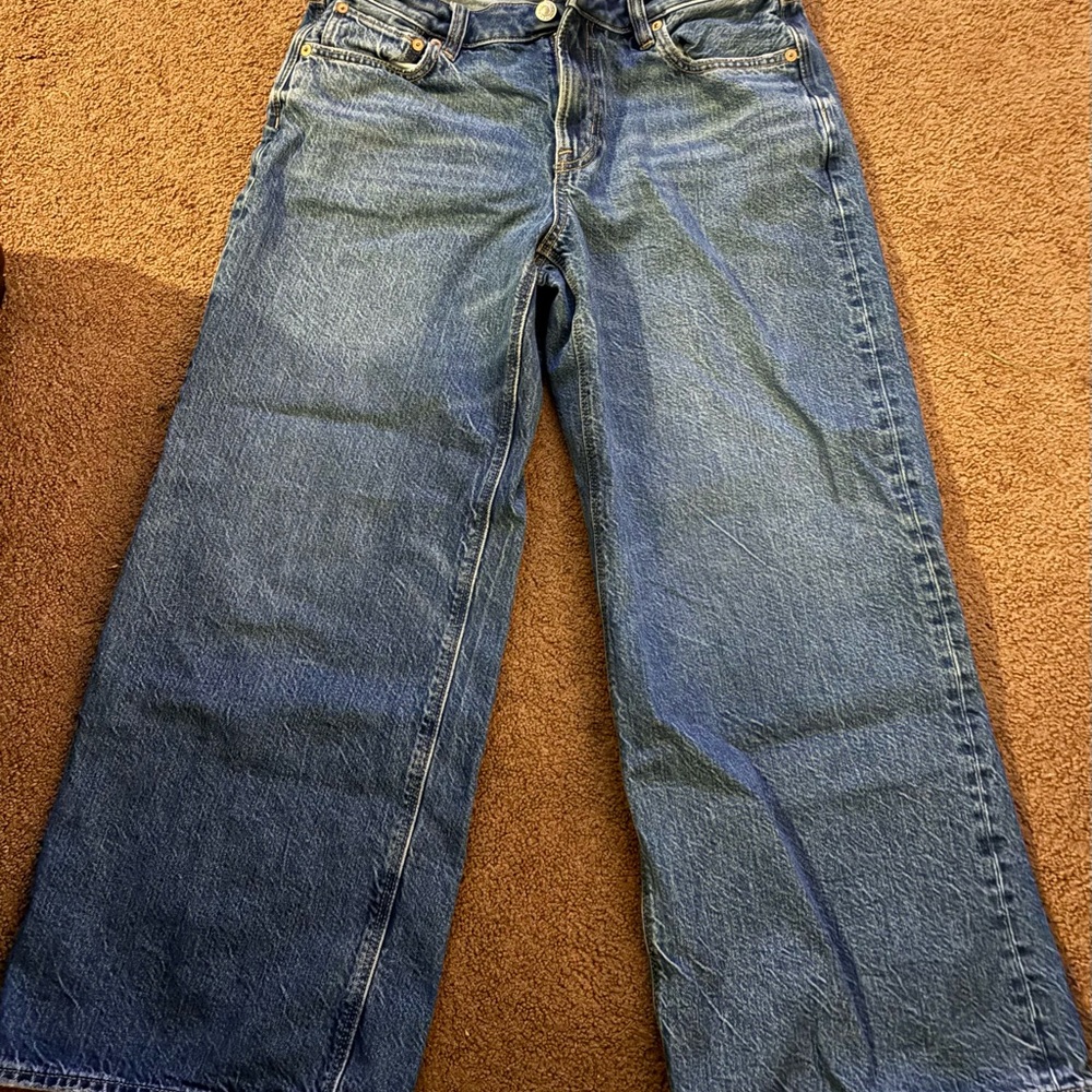 Classic Blue Wide-Leg Women Jeans